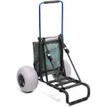 My Beach Cart Patented Heavy Duty Folding Beach Cart with Big Wheels and Balloon Tires to Glide Over Sand, Blue