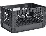 Dairy Milk Crates Rectangular Stackable Heavy Duty Garage Office 24 Qt 3 Pack US