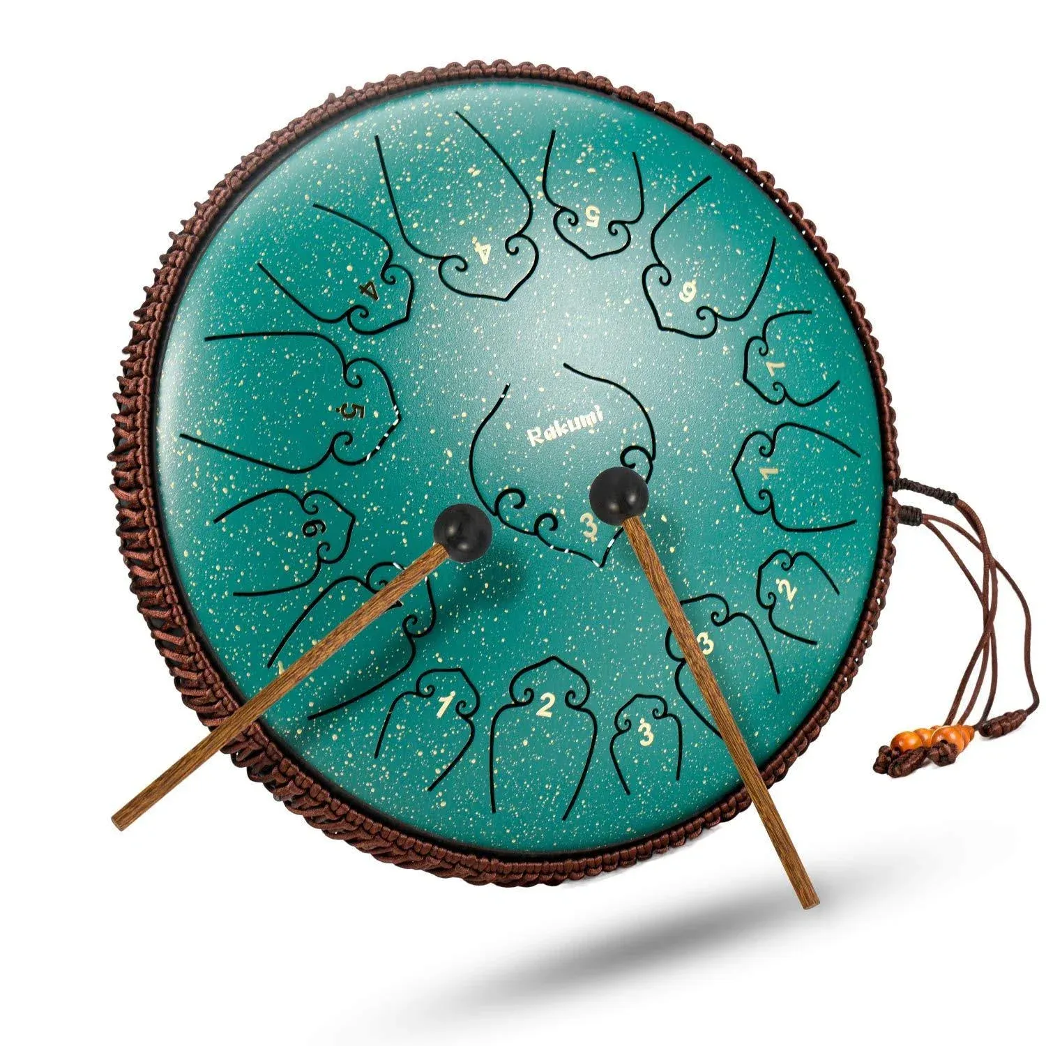 Rakumi 14 inch 15 Note Steel Tongue Drum Percussion Instrument Lotus Hand Pan ...