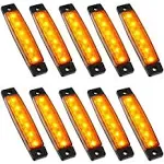 10 Pods Underglow Lights Amber Strip LED Underbody Rock Lamp for Jeep ATV Smoked