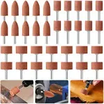 Sanding Bits for Dremel Rotary Tool, 42 Pcs Aluminium Oxide Stone Grinding Wheel Head Sanding Drill Bit with 1/8Inch Shank for Grinding Stone Jade Mold Metal