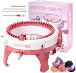 RVtiooy SENTRO Knitting Machine, Knitting Machine 48 Needles with Row Counter, Double Knitting Looms & Boards Kits, Smart Weaving Loom Knitting for Adults (with Wool)