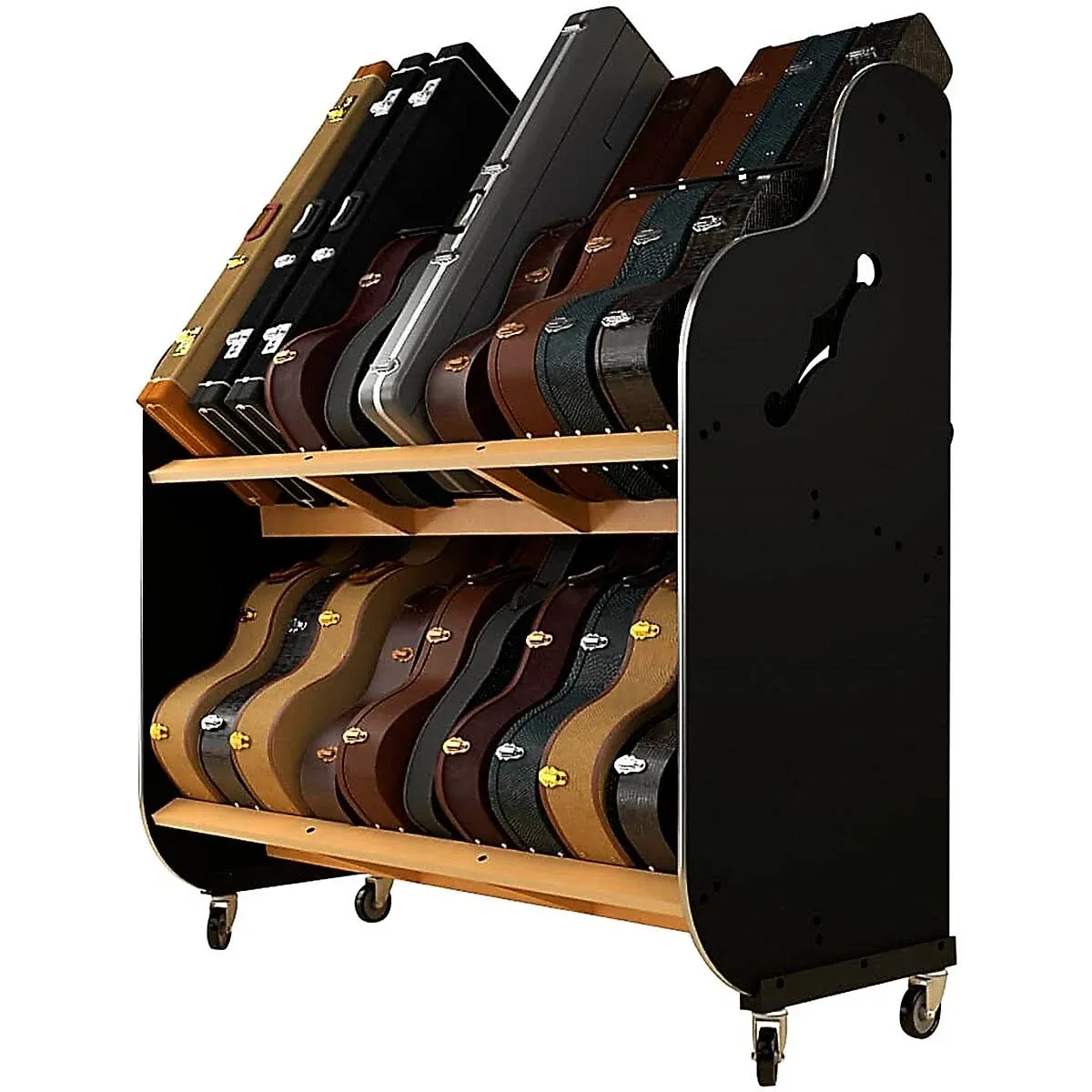 The Session-Pro Double-Stack Guitar Shelves | Double Decker Shelving Solution to Organize Your Collection of Acoustic & Electric Instruments | Made in USA