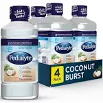 Pedialyte Electrolyte Solution, Hydration Drink, Coconut Burst, 1 Liter, 4 Count