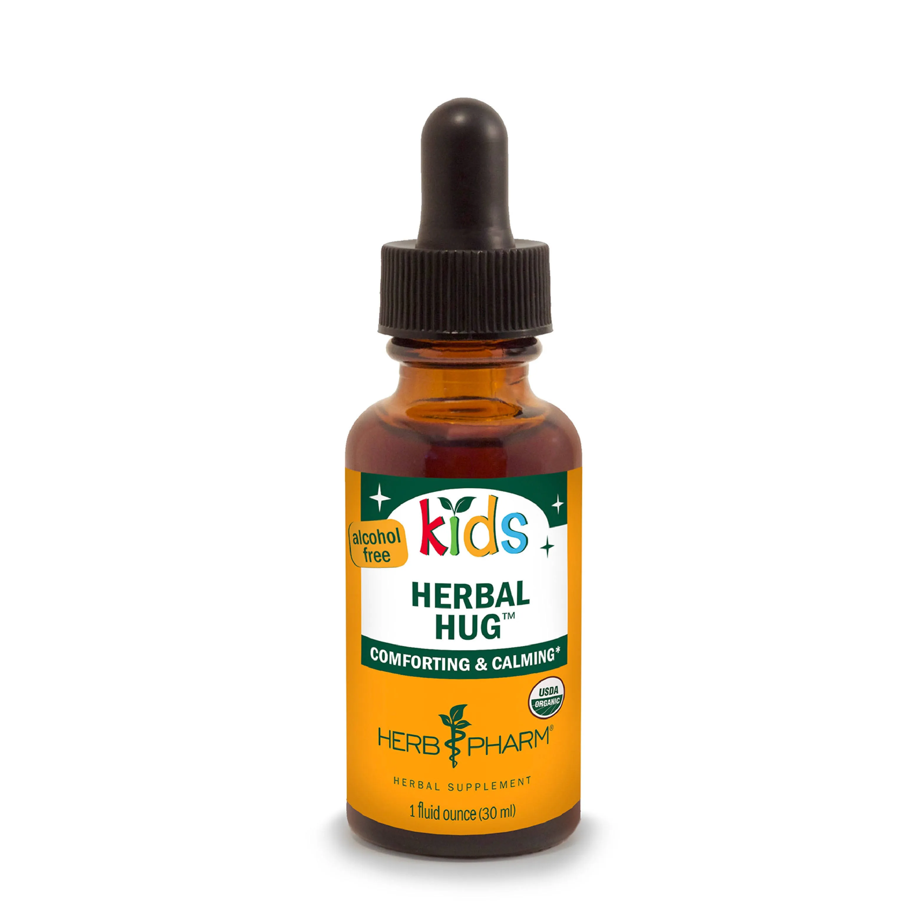 Herb Pharm Certified Organic Alcohol-Free Kids Herbal Hug Liquid Herbal Glycerite Formula, 1 Oz