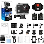 AKASO EK7000 Pro 4K Action Camera with Touch Screen EIS Adjustable View Angle Web Underwater Camera 40m Waterproof Camera Remote Control Sports Camera with Helmet Accessories Kit