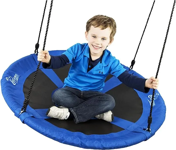 Flying Squirrel Giant Rope Swing - 40 Saucer Tree Swing - Blue