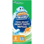 Scrubbing Bubbles Flushable Toilet Wand Refills, Fresh Brush Heavy Duty Toilet Cleaner Refill Pads, Cleans Limescale & Fights Odors, Citrus Scent, 8 Count, Pack of 8 (64 Total Refills)