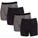 Kirkland Signature Mens Boxer Brief Pima Cotton, Medium, Black-Gray (4 ct)