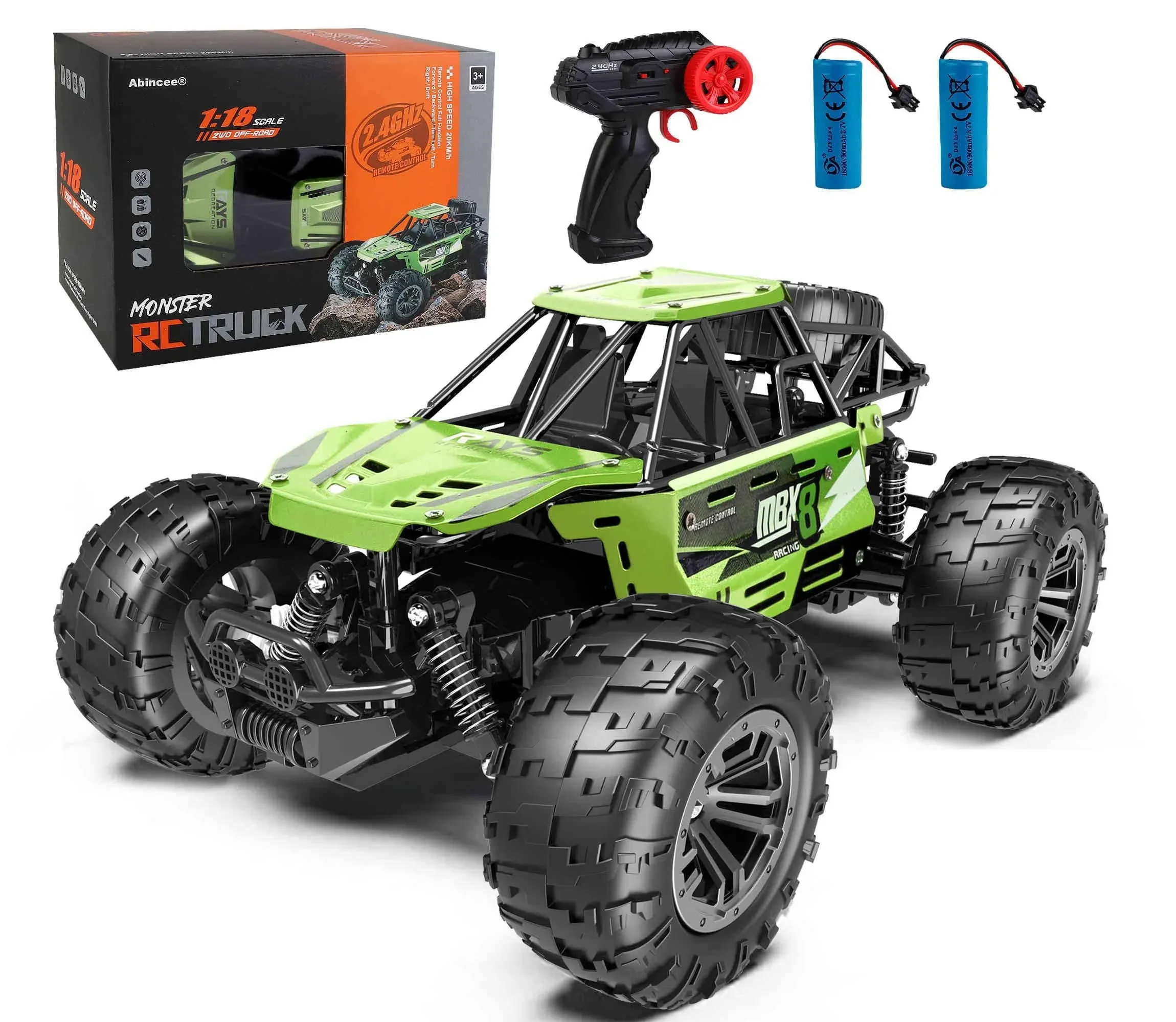 Abincee Remote Control RC Car,1:18 All Terrain Off-Road Monster Truck,20KM/H ...