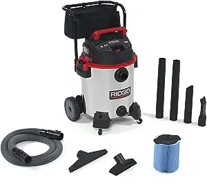 RIDGID 50353 16 Gallon Stainless Steel Wet/Dry Vac with Cart