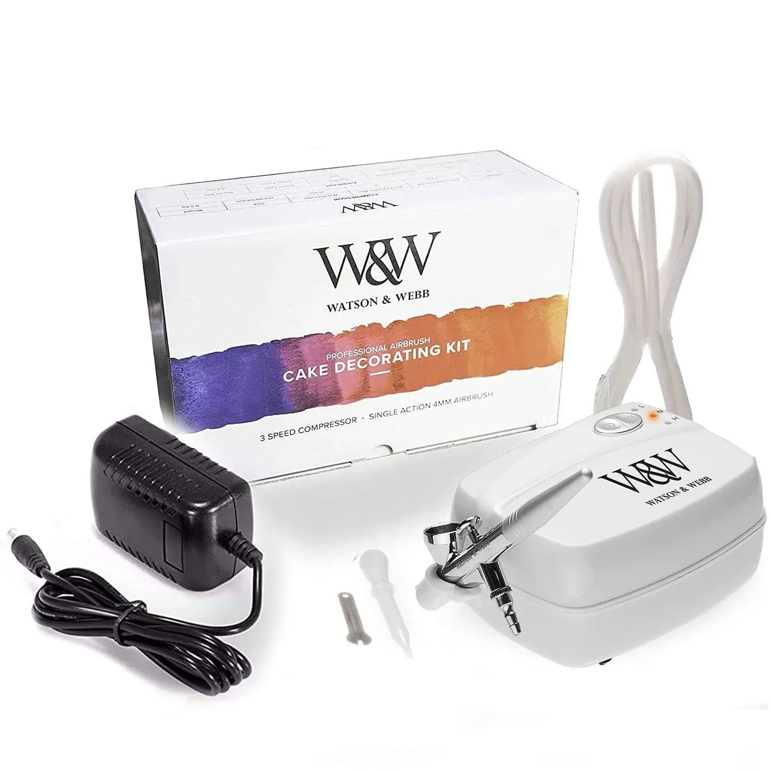 Watson &amp; Webb Cake Airbrush Kit with Compressor Gravity Feed Food Grade Air B...