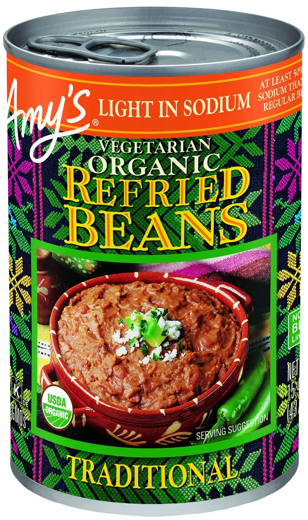 Amy's Organic Refried Beans Traditional Light in Sodium