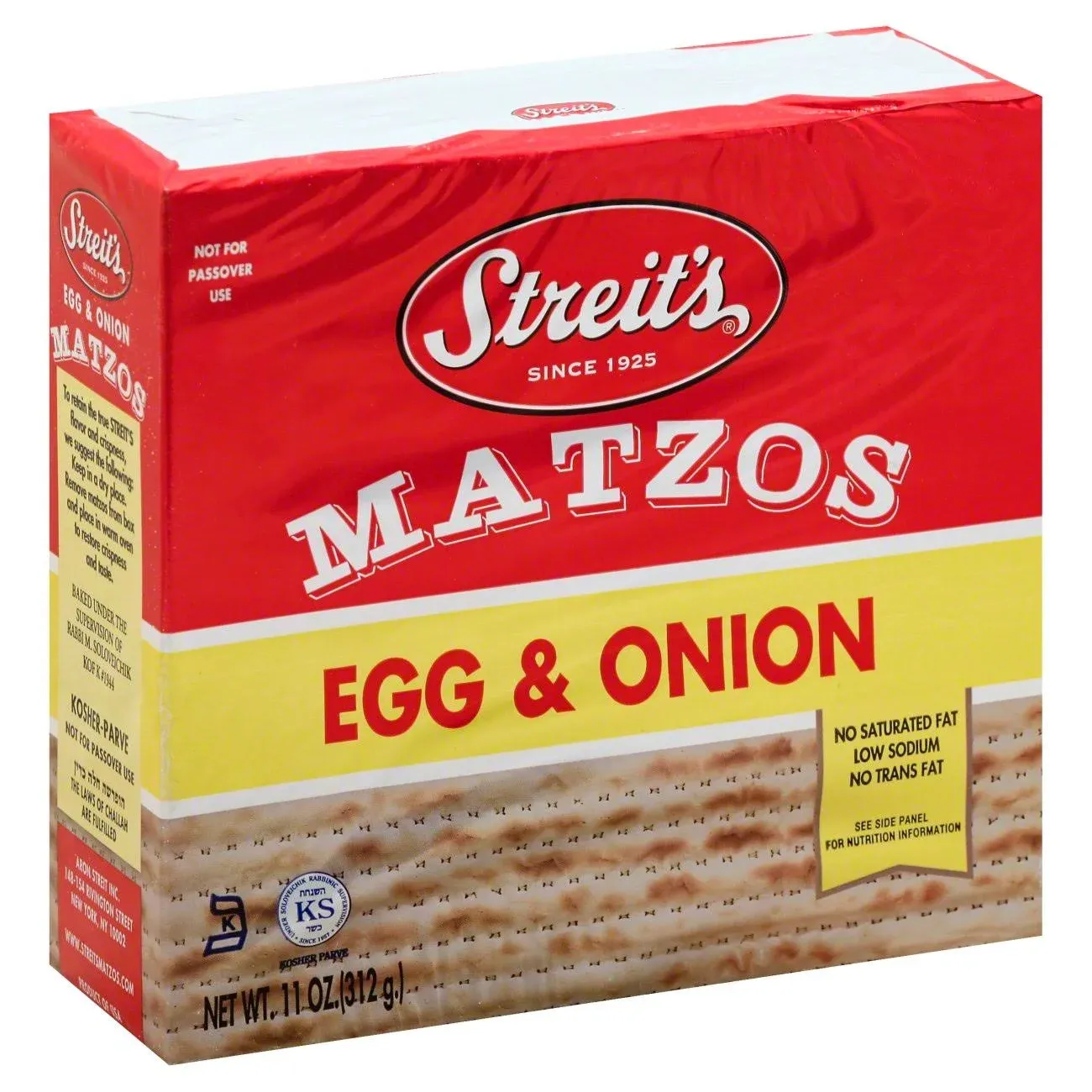 STREITS: Egg and Onion Matzos, 11 oz