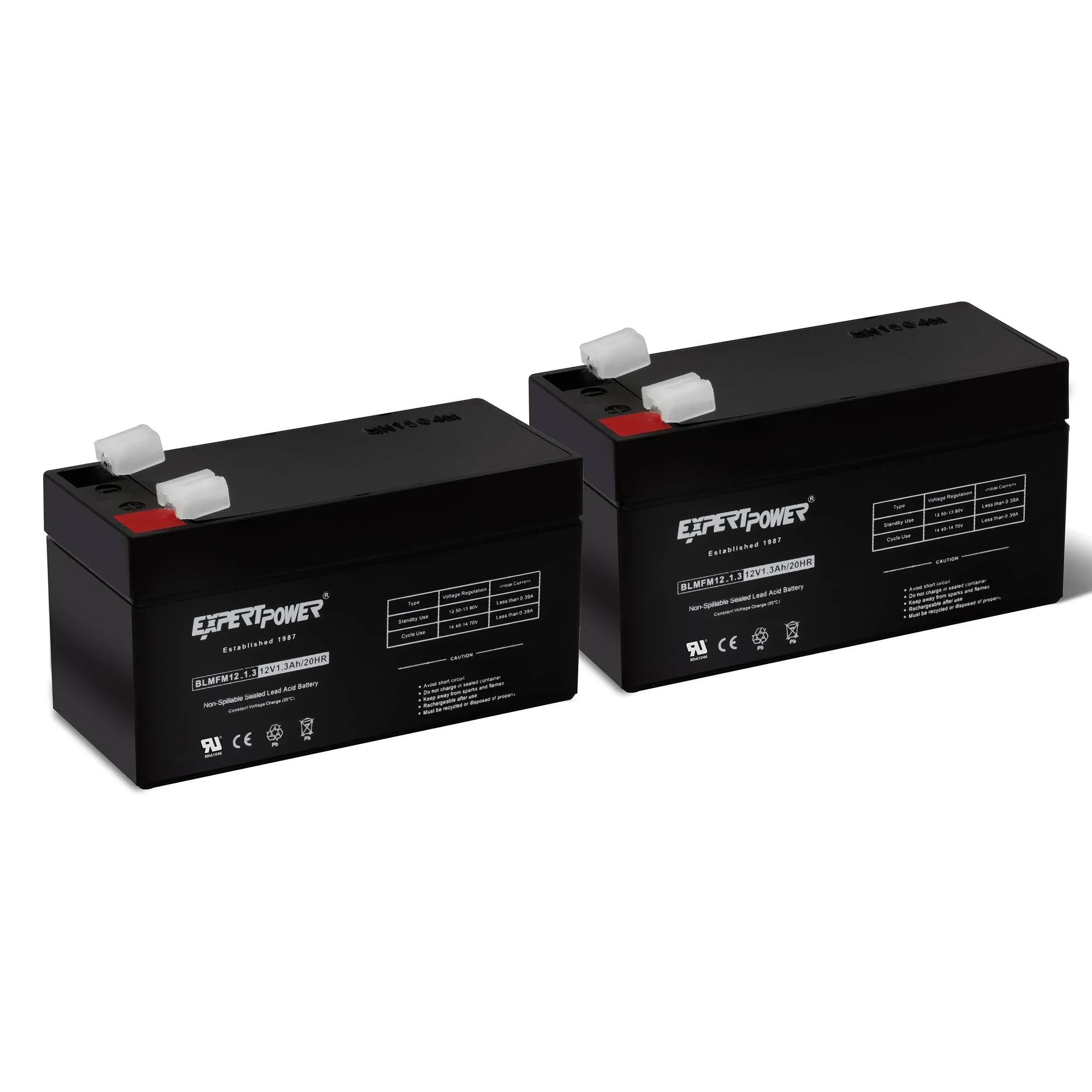 ExpertPower 12v 1.3Ah SLA Rechargeable Battery With F1 Terminals || (2 Pack) Not a Replacement for WP3_12