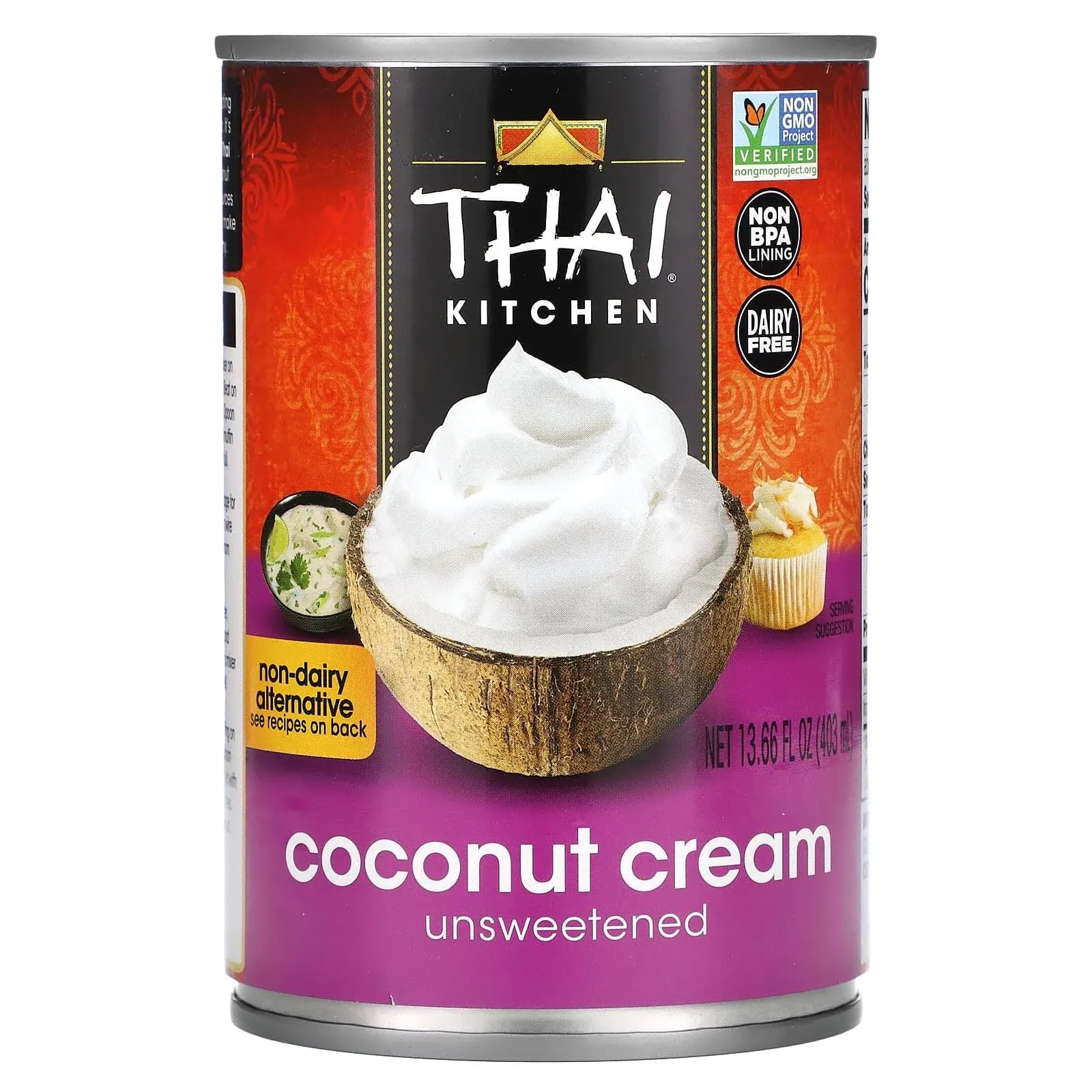 Thai Kitchen Gluten Free Unsweetened Coconut Cream, 13.66 fl oz (Pack of 6)