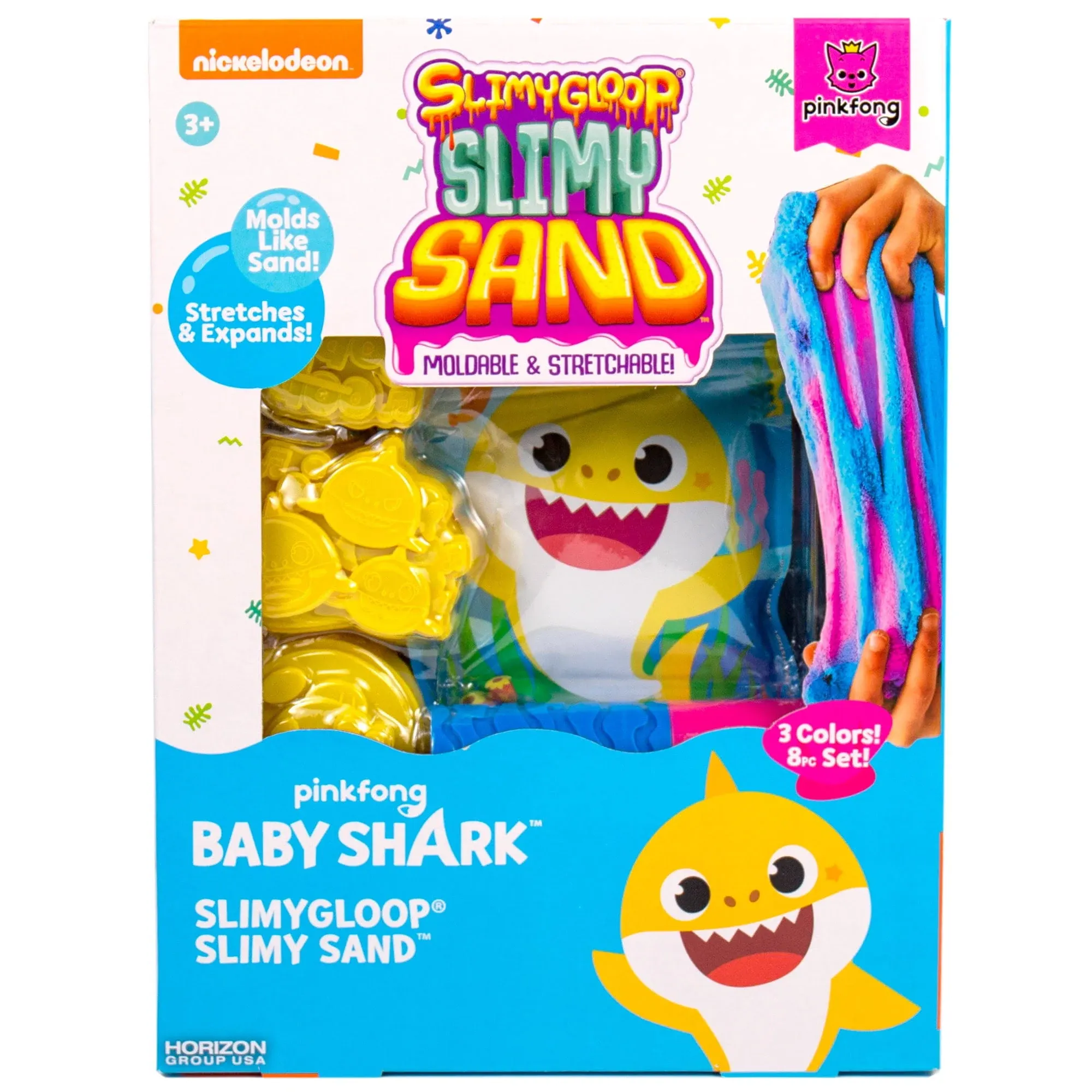 Baby Shark Silimygloops Slimy Sand, Sensory Play Sand & Molds Art & Craft Kit (9 ...