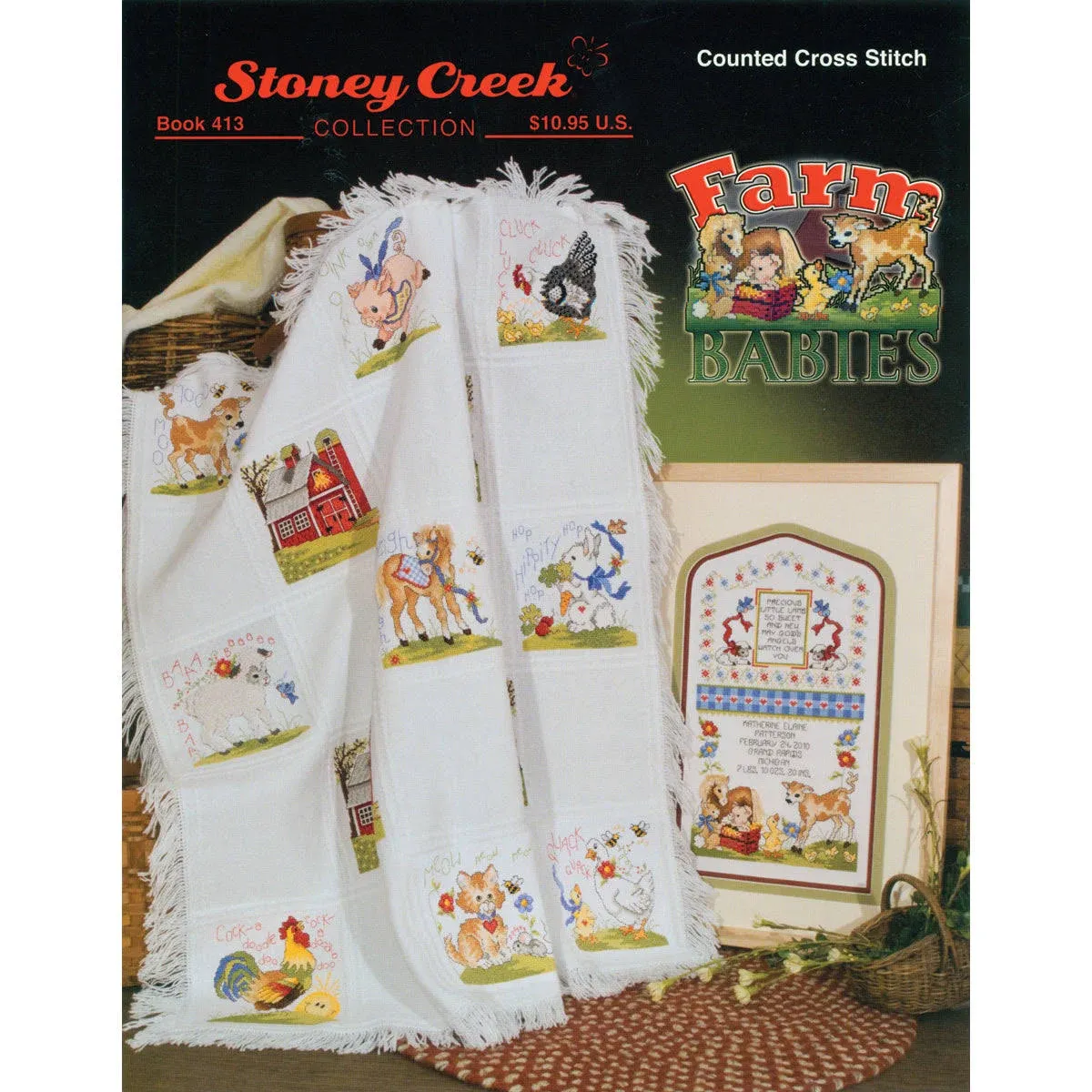 Stoney Creek Baby Collection, Counted Cross Stitch Pattern Book, Farm Babies, Book 413