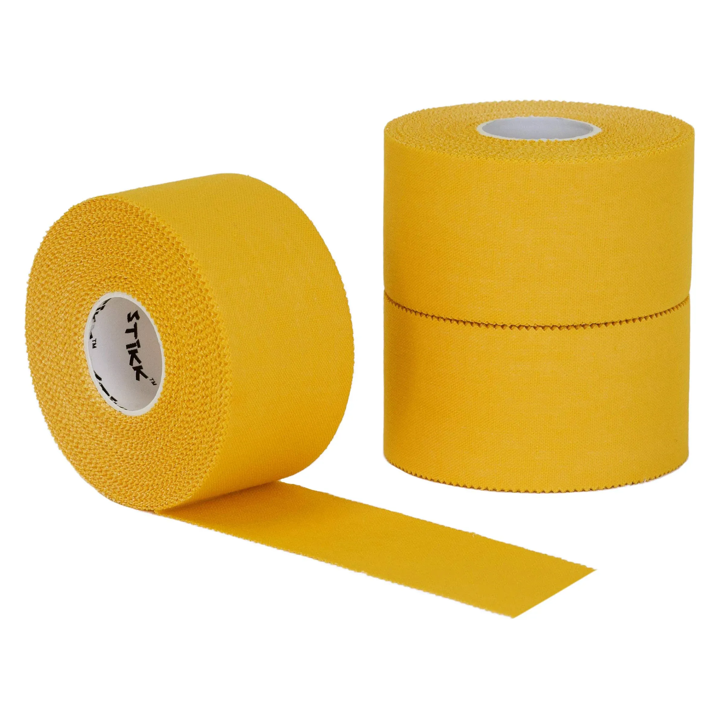 STIKK Athletic Tape - 3pk Yellow Athletic Tape - 1.5 inch x 15 Yards - Athletic Tape for Stabilizing & Supporting Muscles and Joints - Athletic Training Supplies to Safeguard Against Sports Injuries