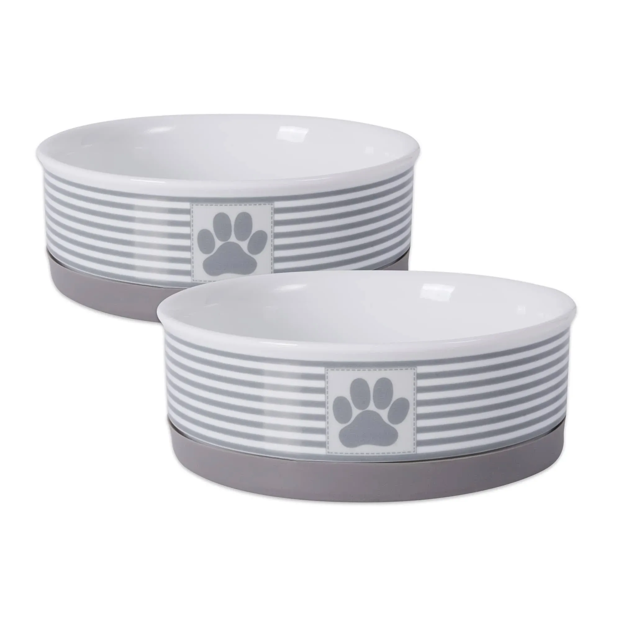 Bone Dry Paw & Patch Ceramic Pet Collection, Small Set, 4.25x2, Black, 2 Piece,5742