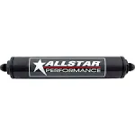 Allstar Performance ALL40245 Black 12" Long x 2" Diameter Anodized Aluminum -10 AN Inlet/Outlet In-Line Fuel Filter Housing