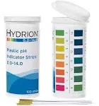 9800 Plastic pH Test Strips, 0.0 - 14.0 pH 1 Vial of 100 strips