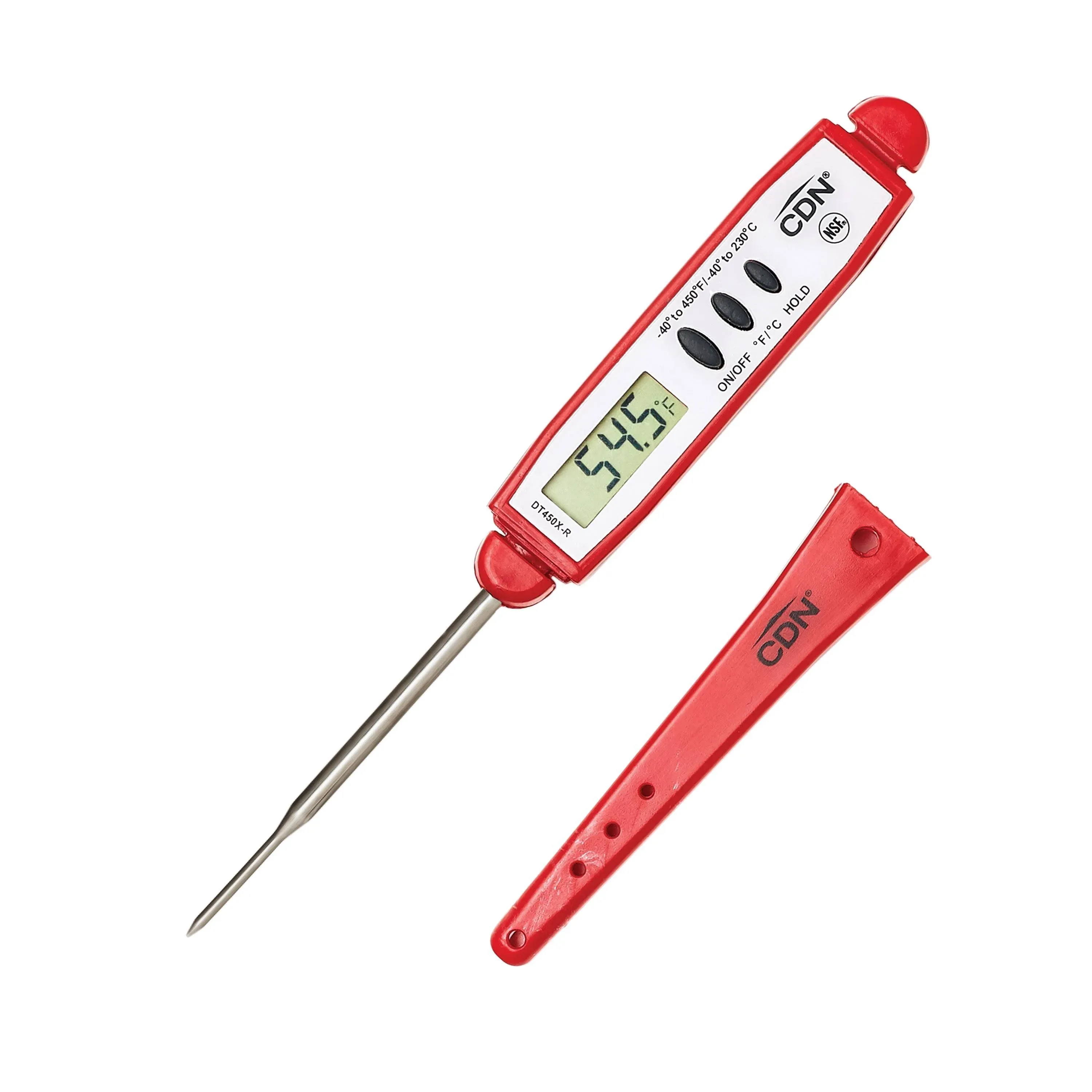 CDN DT450X-R ProAccurate Waterproof Pocket Thermometer, Red