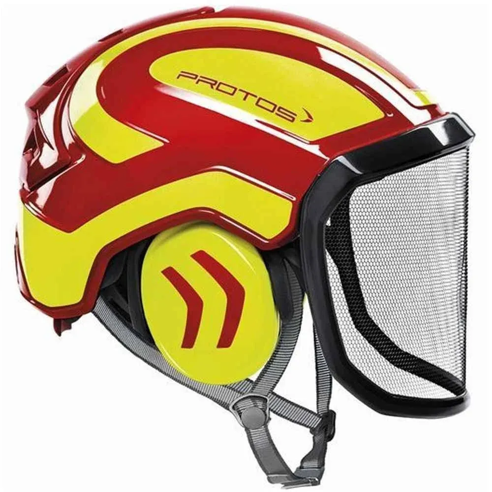 Protos Integral Arborist Helmet - Original Colors Red/Yellow