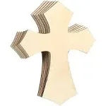 Juvale 6-Pack Unfinished Wood Cutout Cross Shaped for Craft DIY Sunday School Church