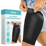 Vive Thigh Compression Sleeve (2 Pack) Hamstring Brace for Upper Thigh - Breathable Leg Support Wrap for Men & Women, Size: Small