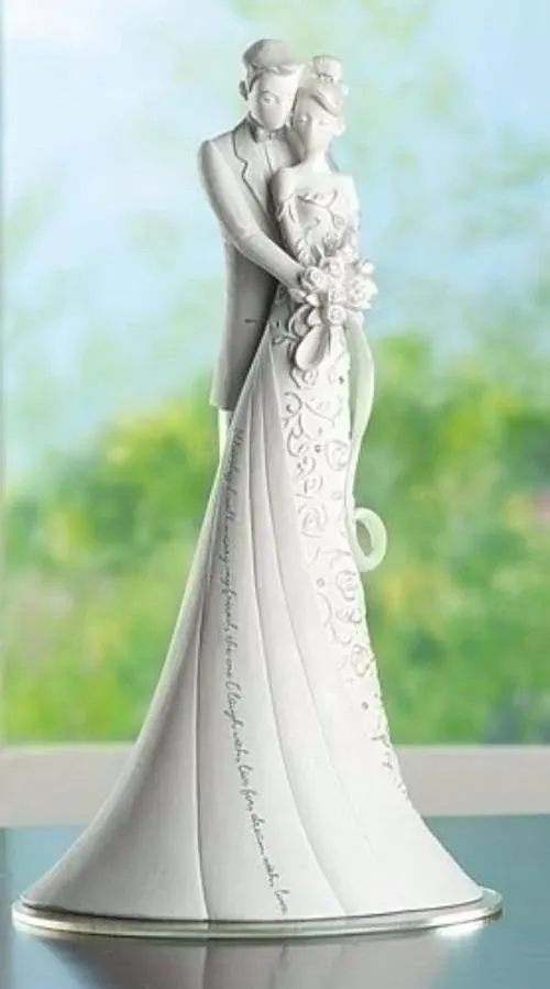 Wedding EMBRACE CAKE TOPPER Polyresin Bride Groom Figurine 63600 - Contemporary - Decorative Objects And Figurines - by Story Book Kids Inc | Houzz