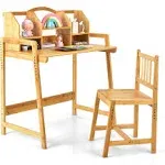 Costzon Kids Desk and Chair Set, Height Adjustable Children Study Table and Chair