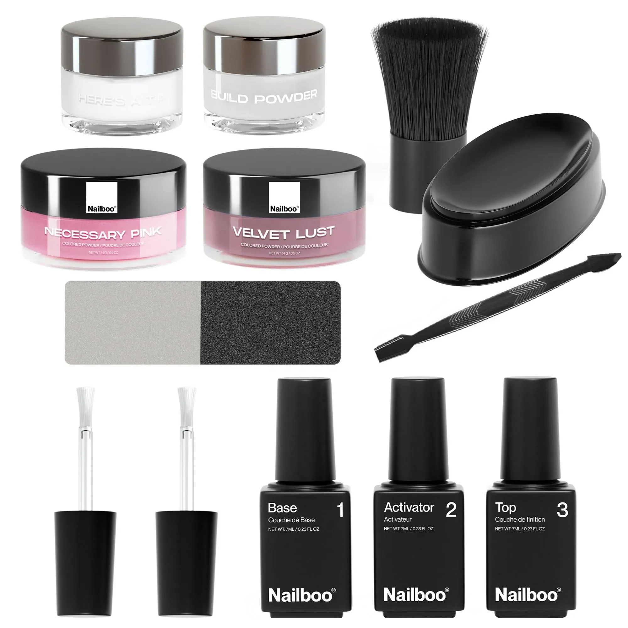 Nailboo Premium Dip Nails Essentials Kit (White, Sheer Pink, and Mauve), Nail Powder Dip Kit for DIY At Home Manicure, No UV Lamp Needed, Includes Dipping Powder and Liquids, Manicure Kit for Nail Dip Beginners or Professionals