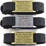 Premium Alzheimers Dementia/Identification Bracelet - Free Dark Laser Engraving Custom Personalization