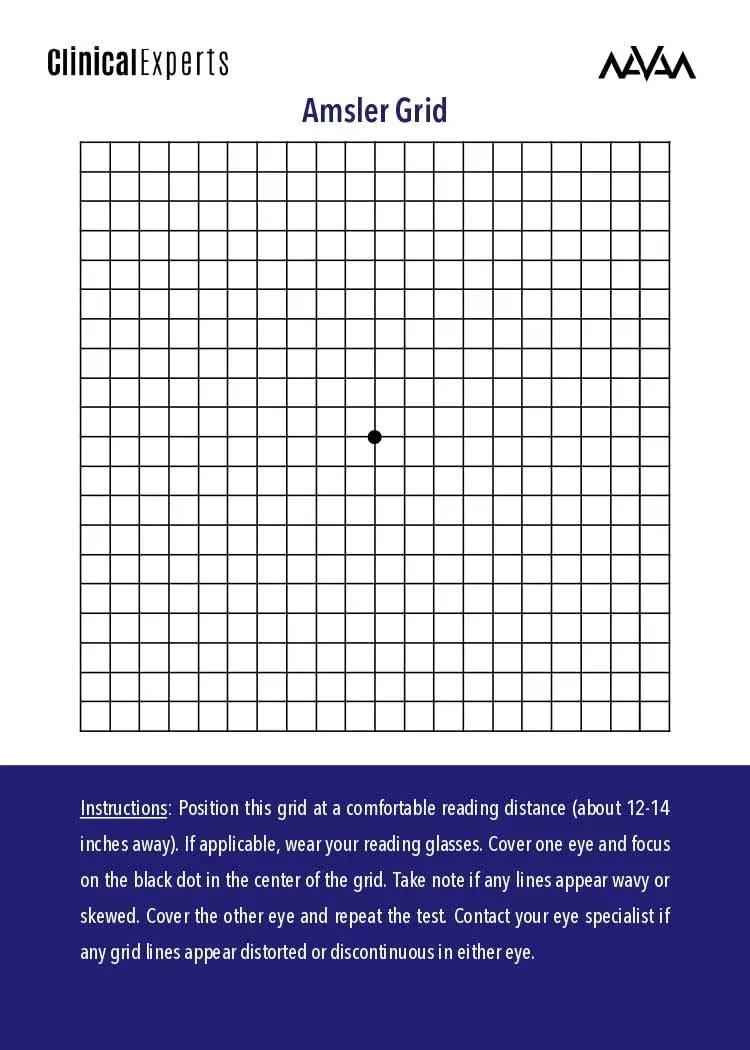 Amsler Eye Grid with Magnetic Back - Daily Vision Screening Tool for Macular Degeneration & Glaucoma Patients by Clinical Experts (1 Pack)