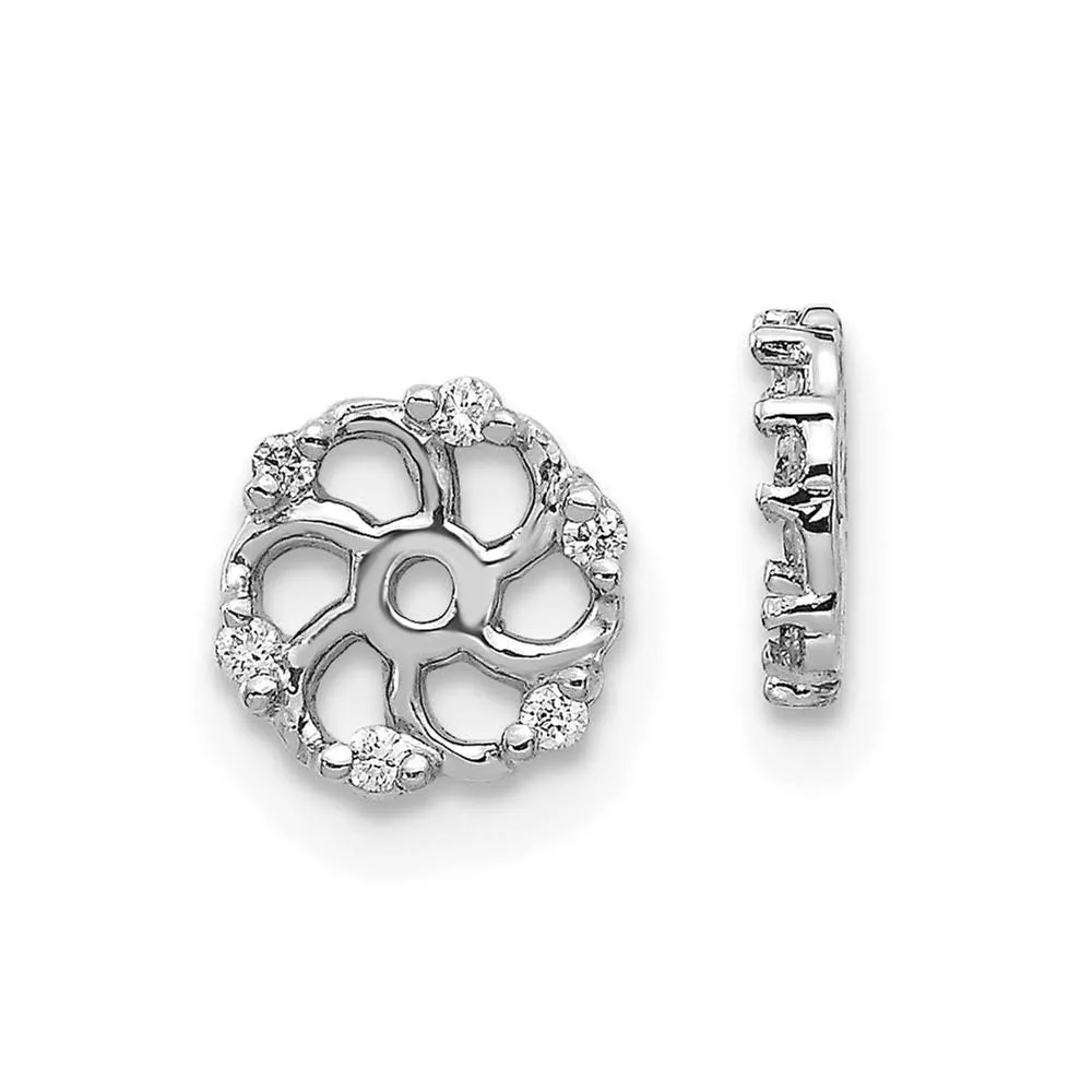 6mm 14k White Gold AA Diamond Earrings Jacket EJM5327-050-WA