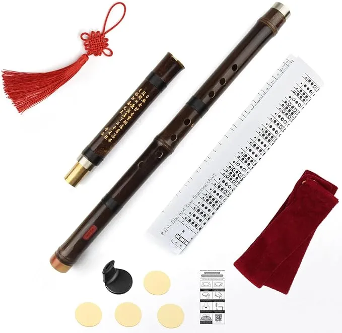 New Separable Brown Vertical Bamboo Flute Key G Traditional Chinese Musical ...