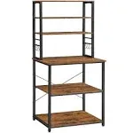 Baker&#39;s Rack with Shelves &amp; Hooks 65&quot; Rustic Brown