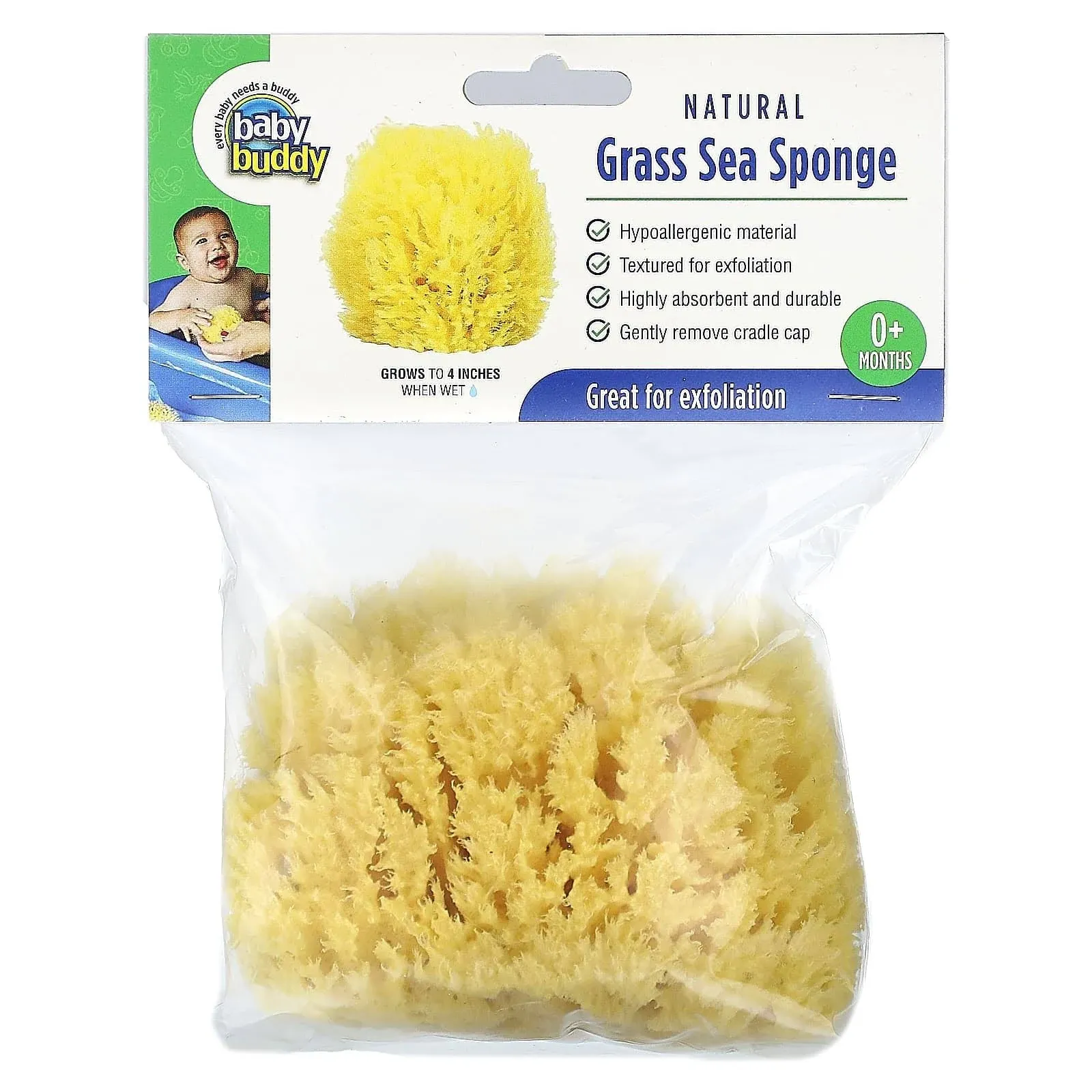 Natural Grass Sea Sponge, 0+ Months, 1 Sponge