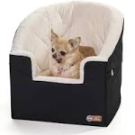 K&H Pet Products 100546597 Bucket Booster Dog Car Seat with Dog Seat Belt for Car-Small Black/Cream