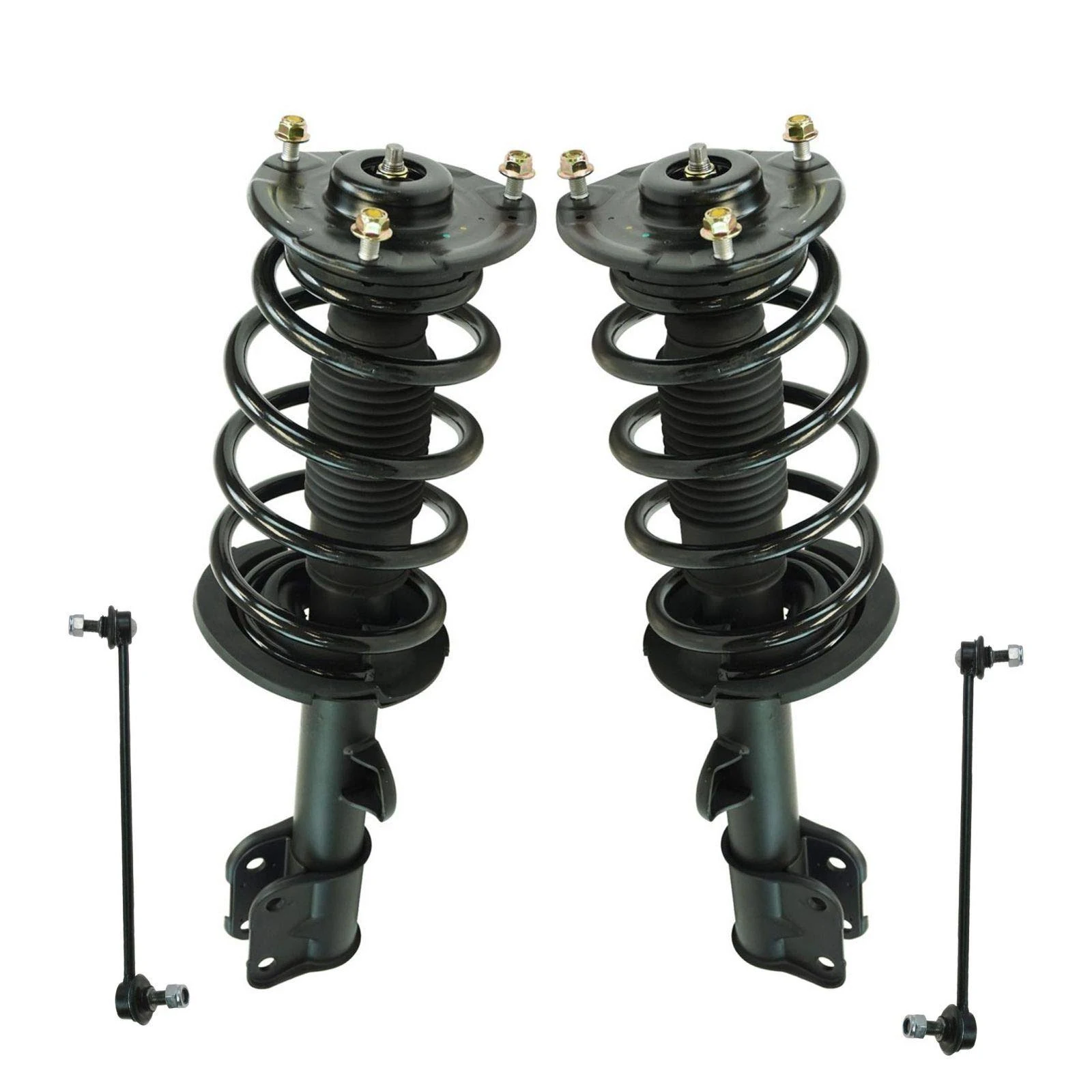 TRQ Front Suspension Kit Complete Strut & Coil Spring Assembly Sway Bar Stabilizer Link Compatible with 2011-2013 Kia Sorento