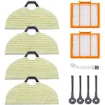 JYAILIFIS RV2610WA Vacuum Mop Replacement Pads Compatible with Shark RV2610WA RV2620WA RV2410WD AV2610WA AI Ultra 2- in-1 Robot Vacuum, 4 Mop Pads, 2 Filters, 4 Side Brushe