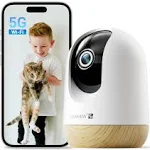 MUBVIEW 5G WiFi Indoor Security Camera No Subscription, Pet Camera with Phone App, Baby Monitor WiFi Smartphone, 2K Night Vision Pan-Tilt Dog Camera