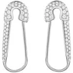 Dtja CZ Safety Pin Cartilage Sterling Silver Hoop Earrings for Women Girls Dainty ...