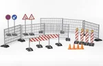 Bruder #62007 Construction Set: Railings Site Signs and Pylons  -New-Factory Se