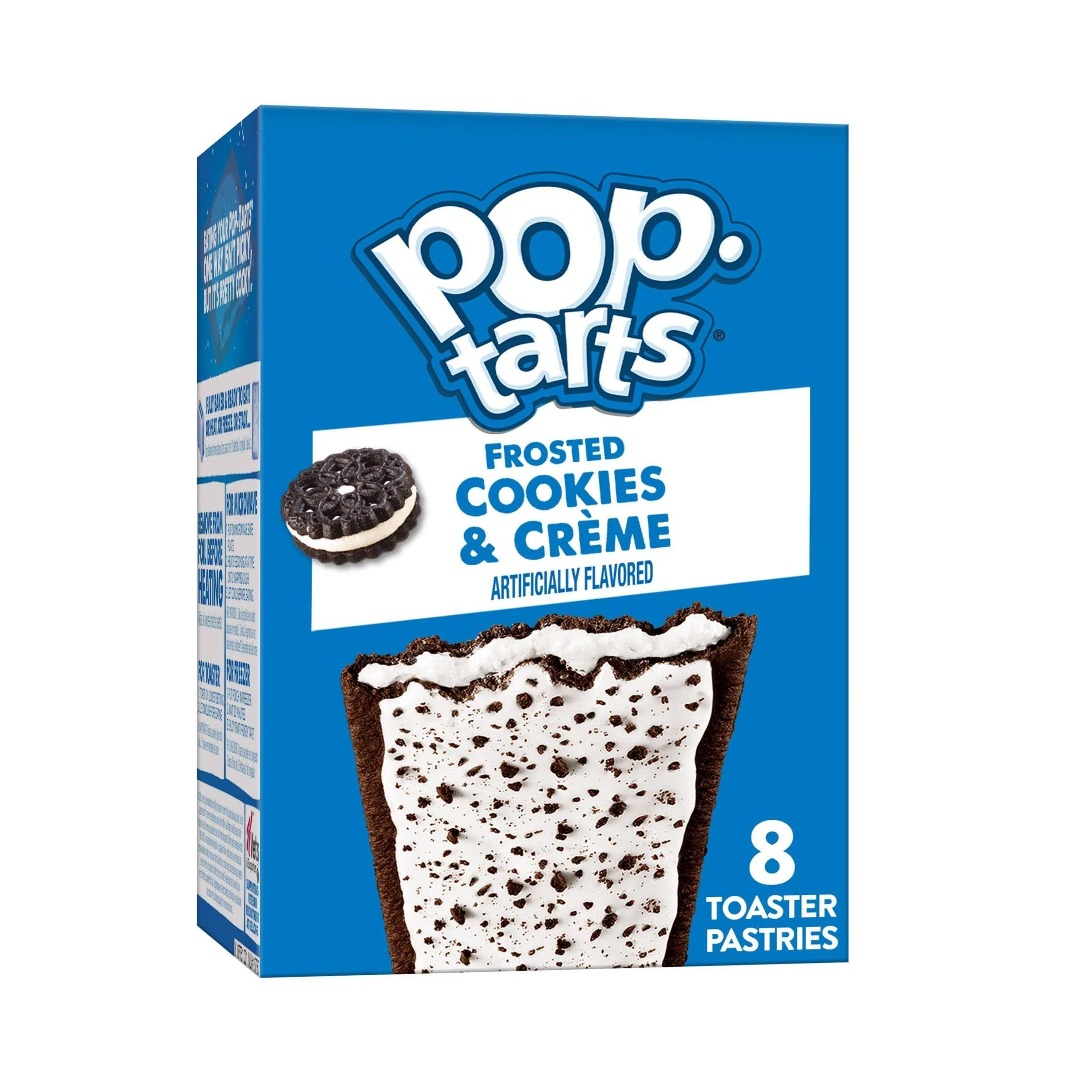 Pop-Tarts Toaster Pastries, Cookies & Creme, Frosted, 8 Pack - 8 toaster pastries, 13.5 oz