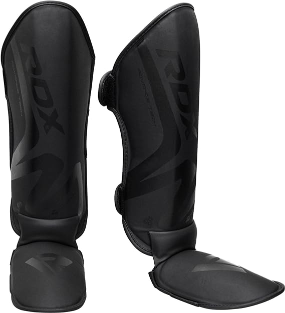 RDX Shin Guard for Muay Thai, Kickboxing, MMA Training, Maya Hide Leather Instep Leg Foam Pads for Martial Arts, Sparring, Gear for BJJ and Boxing