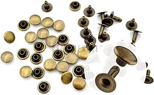 200 Pack Leather Rivets Single Cap Rapid Rivet Metal Stud Fasteners Round Cap...