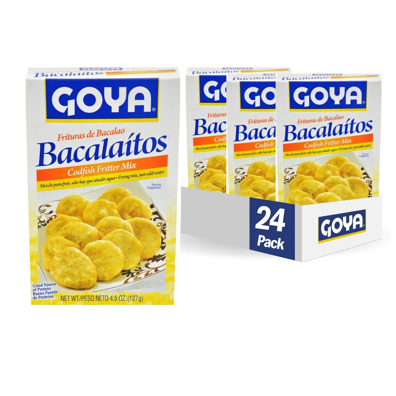 Goya Foods Bacalaitos Codfish Fitters Mix, 4.5-Ounce (Pack of 24)