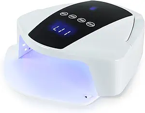 96W Rechargeable UV Led Nail Lamp, Faster Gel Nail Dryer Nail Light with 4 Ti...